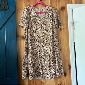 A New Day Leopard Print Mini Swing Dress